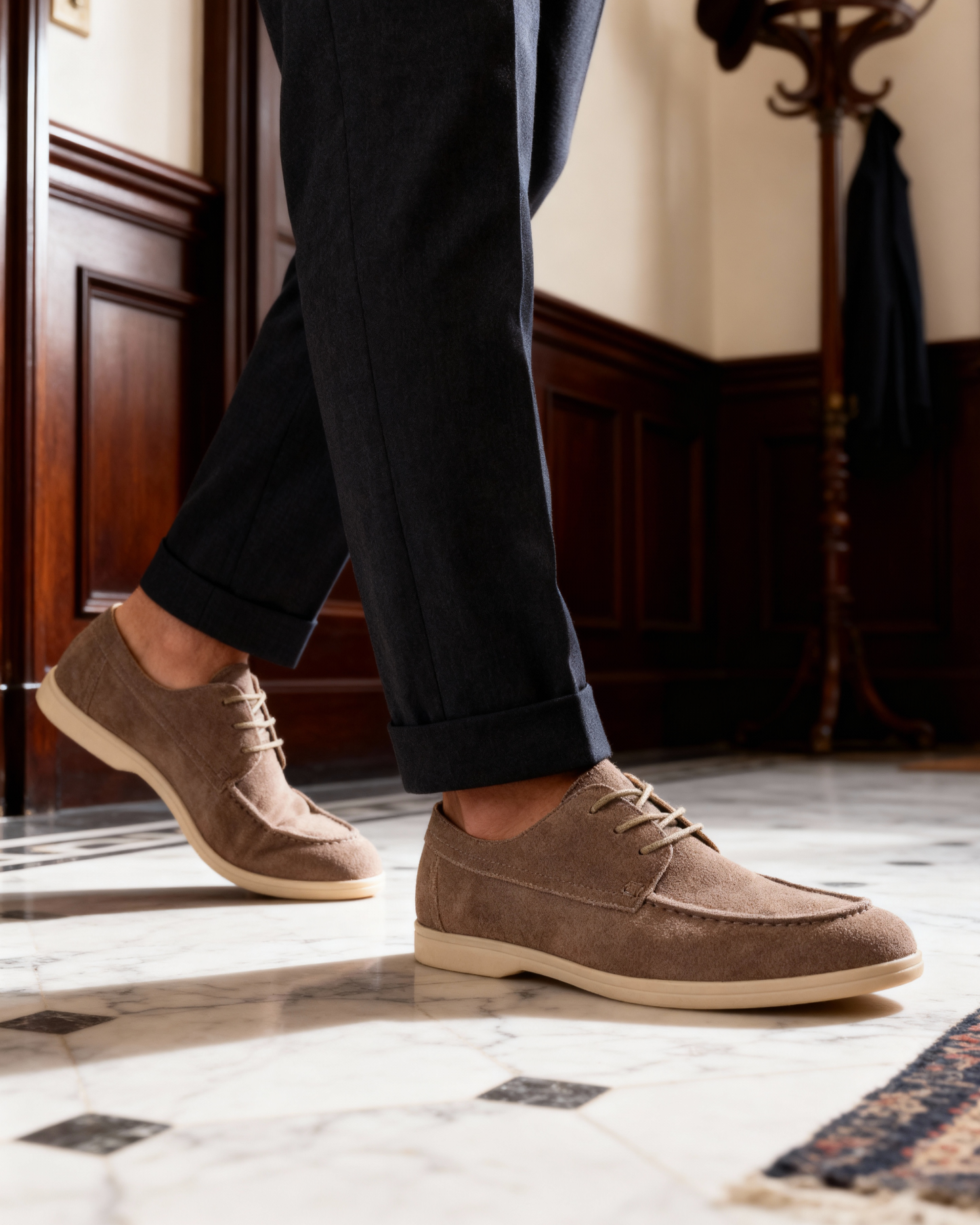 Scarpe stringate in pelle scamosciata premium