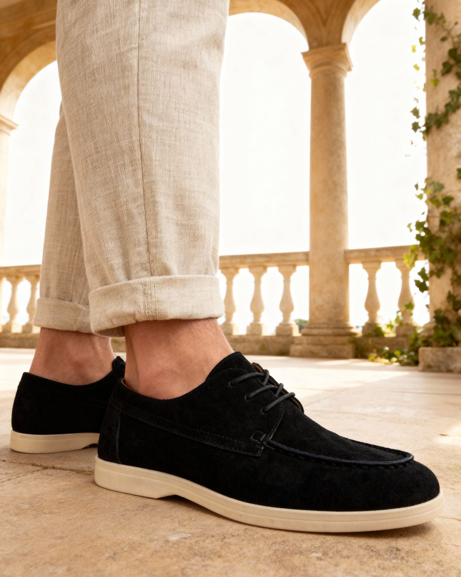 Scarpe stringate in pelle scamosciata premium