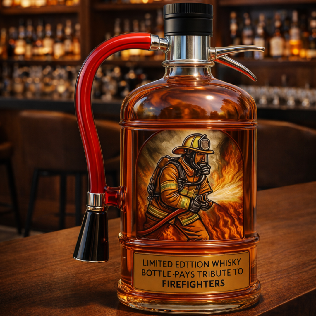 Bottiglia Whisky Decorativa - Design Estintore